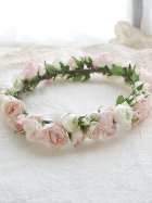 お花冠　ホワイトピンクと小さなパール