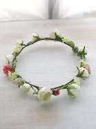 お花冠　アクセントピンク　ナチュラル