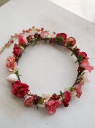お花冠　ピンクローズガーランド