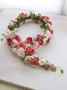 お花冠　ピンクのお花たくさんガーランド