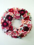 お花ぎっしりピンクのリース