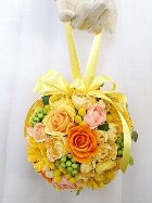 ビタミンカラーオレンジ黄色ボールバッグブーケ