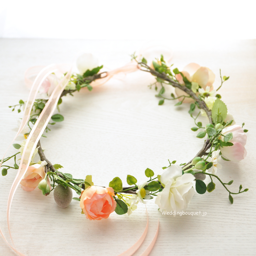 花冠 マーガレットとワイヤープランツ | ウェディングブーケ.jp
