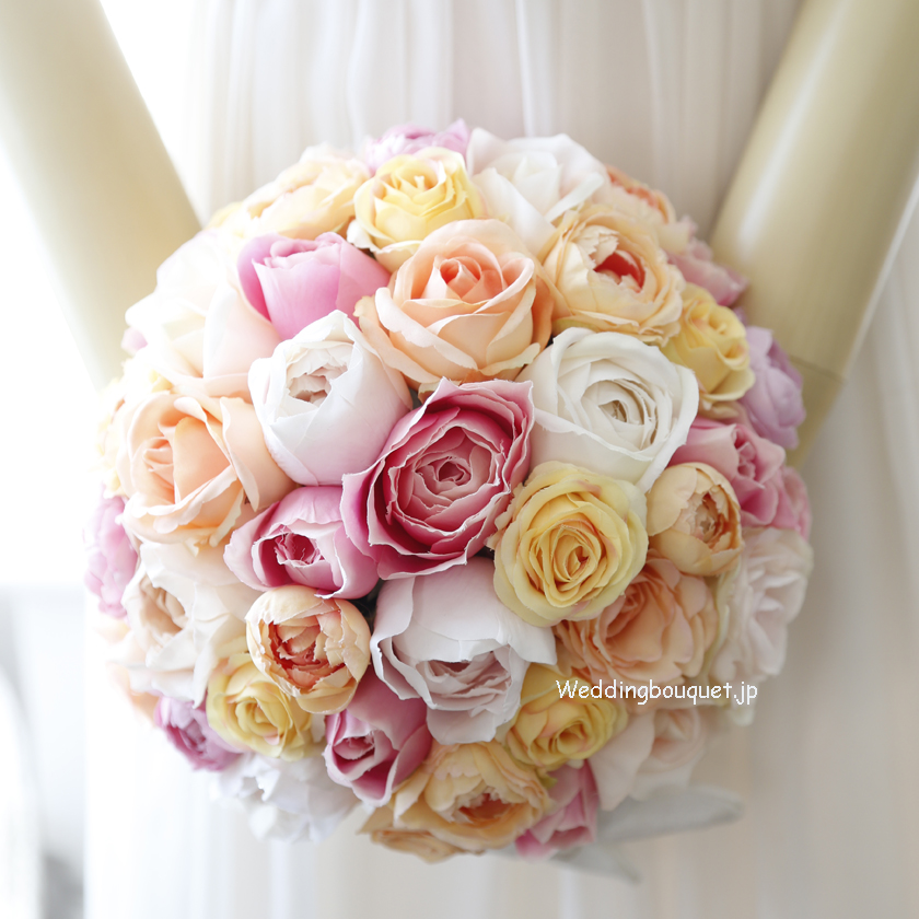 高級 キラキラバラフラワーブーケ W110 造花ブーケ ウェディングブーケ